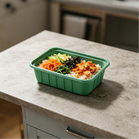 Contenants rectangulaires jetables en plastique PP transparent écologiques avec couvercles pour salades, sushis, pizzas, hamburgers, repas rapides, déjeuners personnalisés