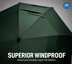 68 Inch Golf <b>Umbrella</b> Double Canopy Windproof Waterproof <b>Large</b> Automatic Open Fiberglass Frame Rain <b>Umbrella</b> - Product Image 4