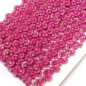 זוהר מעוקל צורת קריסטל ריינסטון אבנים ציפוי אדום AB צבע פלסטיק לקצץ יהלומים מלאכותיים כוס שרשרת רול לחתונה דקור - Product Image 2