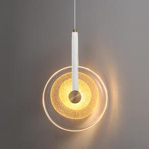 Lustre en verre moderne de luxe réglable en hauteur avec éclairage LED pour salon, chambre à coucher, salle à manger, garantie de 3 ans - Product Image 1