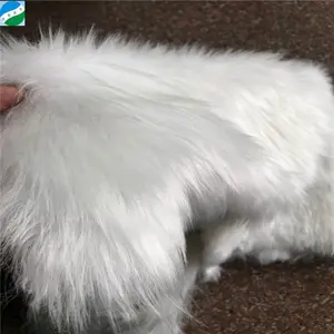 China supplier wholesale high quality white long hair fake fur stock fabric