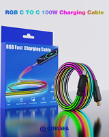 Cable de Datos USB Tipo-C RGB de Carga Rápida 5A con Cubierta de Nailon y Conductor de Cobre Puro, con Luz Táctil para iPhone 17 y Teléfonos Android