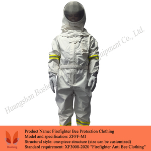 Combinaison anti-abeilles pour <span class=keywords><strong>pompier</strong></span>, combinaison <span class=keywords><strong>de</strong></span> travail <span class=keywords><strong>de</strong></span> sécurité une pièce, polypropylène blanc, réfléchissant et respirant - Product Image 2