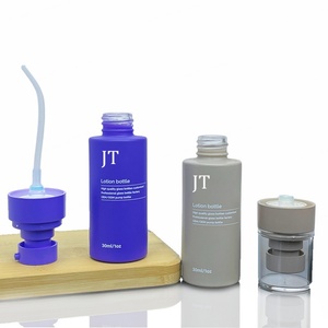 Eco Friendly Luxury 30ml Round Cosmetic Packaging <b>Empty</b> Face Serum Pump Lotion Foundation Bottle Glass Serum Bottle With Pump - Product Image 3