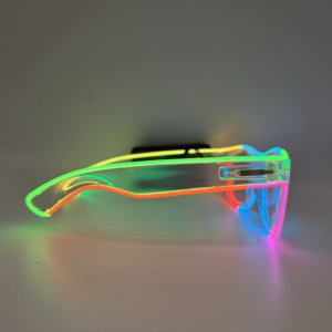 Colore di vendita caldo trasparente luce su occhiali <span class=keywords><strong>da</strong></span> vista lampeggiante senza fili partito Favor occhiali a LED - Product Image 3