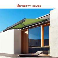 Toldo Retráctil Eléctrico de Alta Resistencia para Exteriores, Diseño de Brazo Plegable con Casete Completo, Motorizado, Control Remoto, Luz LED, 15 Años de Garantía