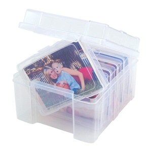 Boîte <span class=keywords><strong>de</strong></span> rangement pour cartes photo <span class=keywords><strong>de</strong></span> <span class=keywords><strong>bureau</strong></span>, petite boîte <span class=keywords><strong>de</strong></span> rangement pour jouets avec 6 boîtes photo personnelles transparentes 26028 4*6 pouces en plastique PS - Product Image 1