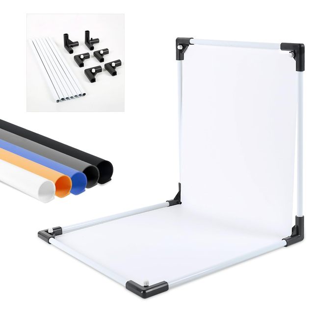 KAMPHO Portable Product Photography Backdrop Studio Board Flat Lay Props Background Table Top Kit for Jewelry Cosmetic Makeup