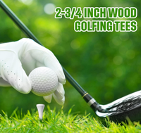 Prêt à expédier populaire 70mm 2 3/4 "pouces blanc blanc blanc tees de golf en bois accessoire de golf
