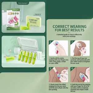 Bouchons d'oreilles réutilisables en mousse souple anti-ronflement et anti-bruit pour dormir, avec boîte de rangement - Product Image 6