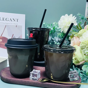 Vasos esmerilados de plástico PET desechables con logotipo personalizado SGP 300ml 355ml 380Ml con tapa para bebidas heladas uso alimentario libre de impuestos al por mayor - Product Image 6