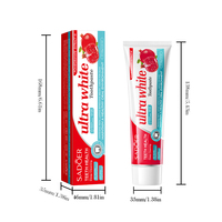 SADOER 100g Dentifrice à l'extrait de grenade Nettoyage en profondeur Blanchiment des dents Ultra Blanc Haleine fraîche Santé dentaire Faible MOQ