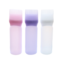 Bouteilles d'Applicateur Peigne à Pression en Plastique PP HDPE, Vides de 6 oz, Souples, pour Coloration Capillaire, Cosmétiques et Shampoing Sec