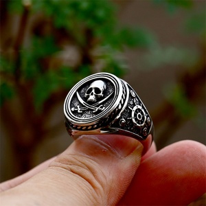 Anillos de Dedo Estilo Hip Hop, Joyería Punk, Anillos de Calavera de Acero Inoxidable para Hombre - Product Image 2