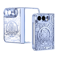 Coque de protection pliable DIY à motif mécanique en PC pour smartphone, avec protection de charnière, anti-chute, haute qualité, nouveauté