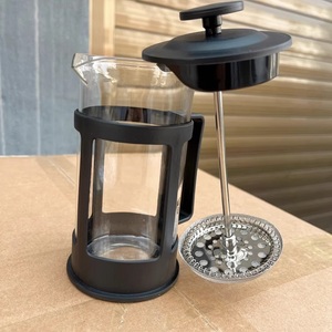 Cafetière à piston en verre résistant à la chaleur de 600 ml avec filtre en acier inoxydable, cadre noir durable, poignée - Product Image 6