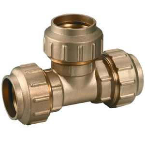 Conexión en T de latón de alta calidad personalizada, Conexión por compresión, Conexión abocinada, Conexión de manguera para fontanería de agua - Product Image 1