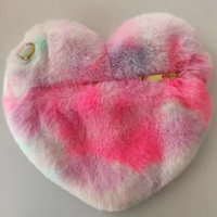 Coloré en forme de coeur femmes fausse fourrure sacs à bandoulière doux en peluche dame chaîne sac à bandoulière léger femme sac à main sacs à main