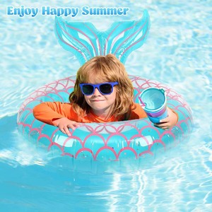 Flotador inflable de sirena de 90 cm para adultos, diversión acuática en piscina y playa - Product Image 4