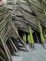 Cabang dan Daun Pohon Palem Buatan Tahan UV untuk Dalam dan Luar Ruangan, Daun Palem Palsu Besar untuk Pohon Kelapa Kurma