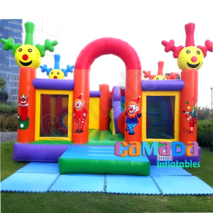 Grand château gonflable gonflable d'intérieur en PVC videur sautant toboggan de terrain de jeu de ville amusant pour enfants et adultes à vendre - Product Image 4