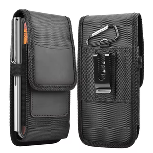 Étui universel en cuir de nylon avec pochette à clip pour carte d'identité pour iPhone pour <span class=keywords><strong>Samsung</strong></span> VIVO - Product Image 1
