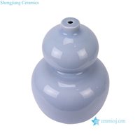 Lampe de table en céramique moderne en forme de gourde DS-RZBF33-A, finition bleu clair, décoration d'intérieur, lampe de chevet