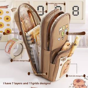 Bolso de mano de gran capacidad, caja de papelería multifuncional para estudiantes de la escuela, estuche de lápices de alta estética para niñas - Product Image 3