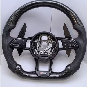 Volante da Corsa in Fibra di Carbonio <span class=keywords><strong>e</strong></span> Pelle per <span class=keywords><strong>Audi</strong></span> A1 R8 RS A3 A4 A5 A6 A7 A8 TT TTS - Personalizzabile Plug & Play - Product Image 2