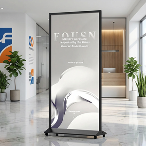 Support d'affichage métallique double face rempli d'eau - Montage facile, portable, résistant au vent, style italien pour usage intérieur/extérieur <span class=keywords><strong>BOZE</strong></span> - Product Image 1