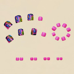 <span class=keywords><strong>Uñas</strong></span> Postizas Personalizadas al por Mayor, 24 Piezas, Cuadradas, Coloridas, con Diseño de Flores, Hechas a Máquina, <span class=keywords><strong>para</strong></span> Pedicura, Diseño de Salón de <span class=keywords><strong>Uñas</strong></span> - Product Image 3
