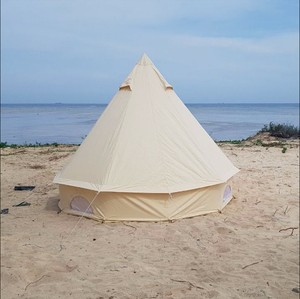 Tenda Glamping di Lusso 3M Impermeabile e Ignifuga Tipo con Rinforzo Dritto Tenda a Campana in Tela per Hotel e Avventure all'Aperto - Product Image 1
