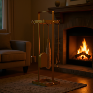 Juego de Herramientas para Chimenea, Metálico, Moderno, Rectangular, Accesorio para Chimenea de Leña - Product Image 2