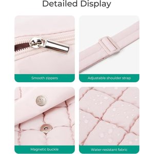 BAGSMART, bolso de mano cruzado mediano acolchado para mujer, bolso de pecho con correa ajustable B0DDNWL2NN 10,23 oz - Product Image 4