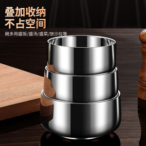 316 Stainless Steel Rice Bowl Double Layer Insulated Large Capacity Round Food Storage <b>Container</b> for Home Use - Product Image 2