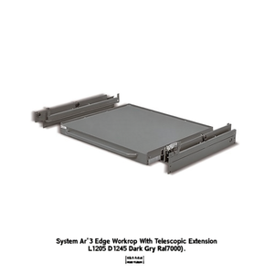 Plan de travail Fami System Ar 3 Edge avec extension télescopique L1205 D1245 Gris foncé Ral7000 - Product Image 3