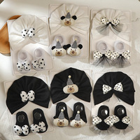 Conjunto de Gorro y Calcetines a Rayas para Bebés Recién Nacidos, Unisex, Transpirable, de Algodón y Poliéster, para Verano 2026