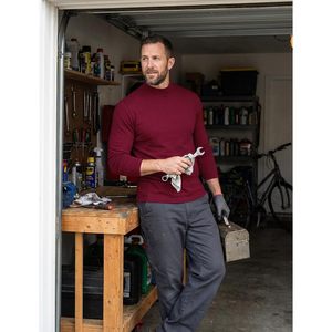 Custom Mens Mock Turtleneck <b>Long</b> <b>Sleeve</b> Thermal Baselayer Lightweight Athletic Fit <b>Undershirt</b> For Cold Weather Sports - Product Image 3
