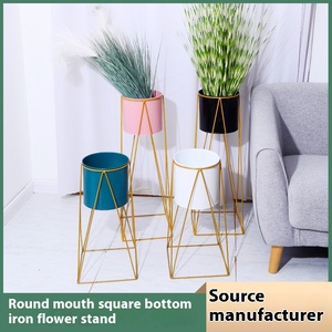 حرف معدنية بسيطة نوردية-رف زهور هندسي لغرفة المعيشة - Product Image 2