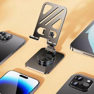 Metal Rotating Mobile Stand Aluminum Alloy <b>Foldable</b> Collapsible Mobile Holding Cell Phone Holder Display <b>Desk</b> Stand for Mobile - Product Image 3