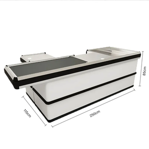Grande pente modèle intégré <span class=keywords><strong>hypermarché</strong></span> caissier caisse de sortie supermarché table de caisse avec matériau en acier/métal - Product Image 4