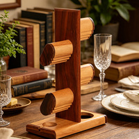 Présentoir à bijoux multi-niveaux en bois, support pour montres et bracelets, organisateur d'accessoires en bois massif, rangement de bureau géométrique