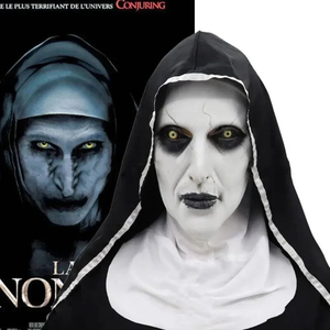 Máscara de látex de monja de terror con turbante accesorio de cosplay gótico aterrador para mujer para Halloween Fiesta del Día de Todos los Santos - Product Image 2