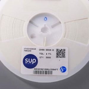 Manufacturer Direct RR3216 1206L5364FT 1206 3216 Resistors Chip Resistors SMD Resistors 5.36Mohm 1% 1/4W Thick Film Resistor - Product Image 1