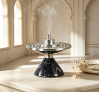 Brûleur à Bakhoor en marbre noir artisanal, encensoir arabe de luxe pour le Ramadan, brûleur d'encens pour la décoration intérieure des villas et des hôtels