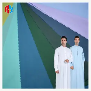 Supplier Toyobo Muslim Fabric White Spun Polyester Thobe Fabric For Arabic Robe Clothing Men