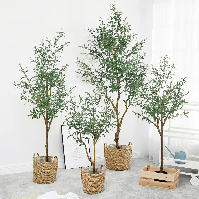 Nordic Style Bonsai Tree Artificial Olive Tree Faked Faux Olive Tree Plant for Shopping Mall Home Office Store Decoration