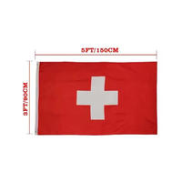Drapeau de la Suisse en polyester 90x150cm pour événements sportifs de football – En stock – Vente chaude