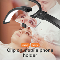 Lampe annulaire LED de 26 pouces Caractéristiques de beauté multiples Lampe demi-lune en plastique pour bureau Salon Maquillage Tatouage Luminosité Studio