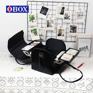 Sac de maquillage imperméable Obox, motif crocodile noir, étui en cuir avec fermeture à glissière, rangement cosmétique portable pour usage domestique - Product Image 5